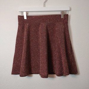 Forever 21 Brown Sparkly Swing Mini Skirt Medium